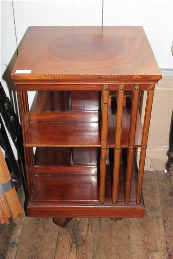 Inlaid revolving bookcase